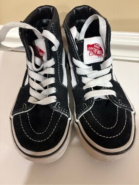 Vans Kids Black and White SK8 High-Top Sneakers